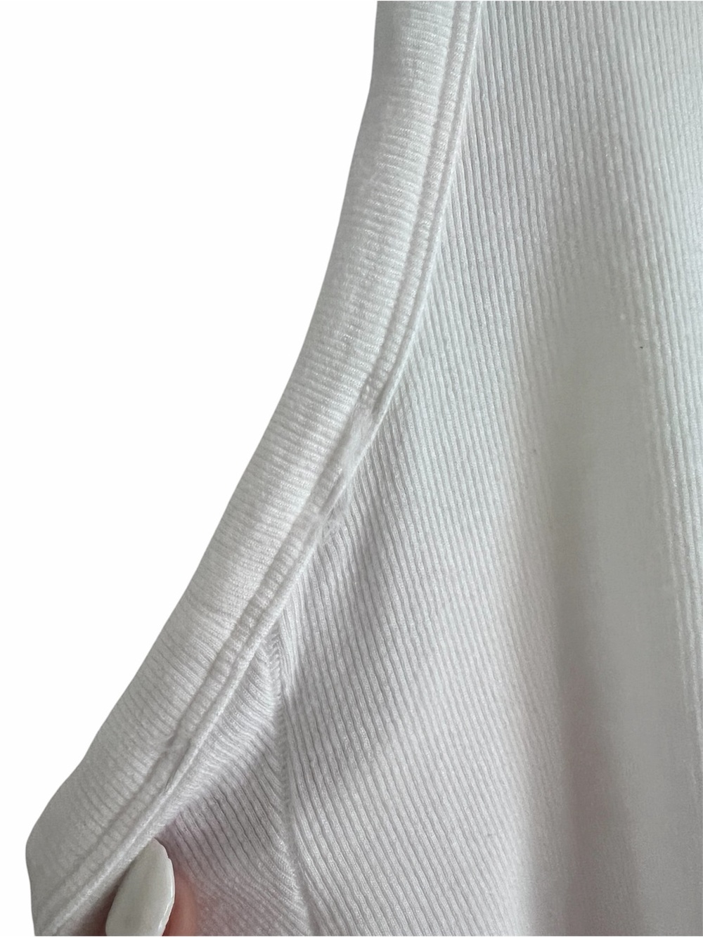 Lululemon White Ribbed Racerback Tank Top Size 10 - Picture 3 of 3